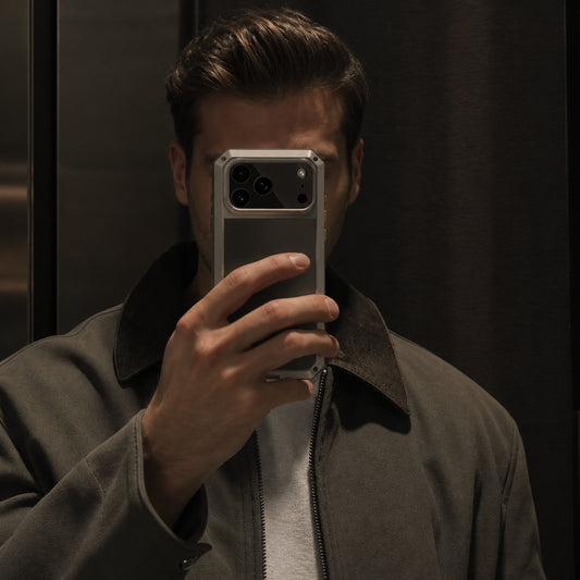 Image showing moody Elevator Mirror Selfie d90b2586 25e9 4935 a892 c82d0835eae0, featuring iphone heavy duty armor case with 360° full body shockproof & dust protection.
