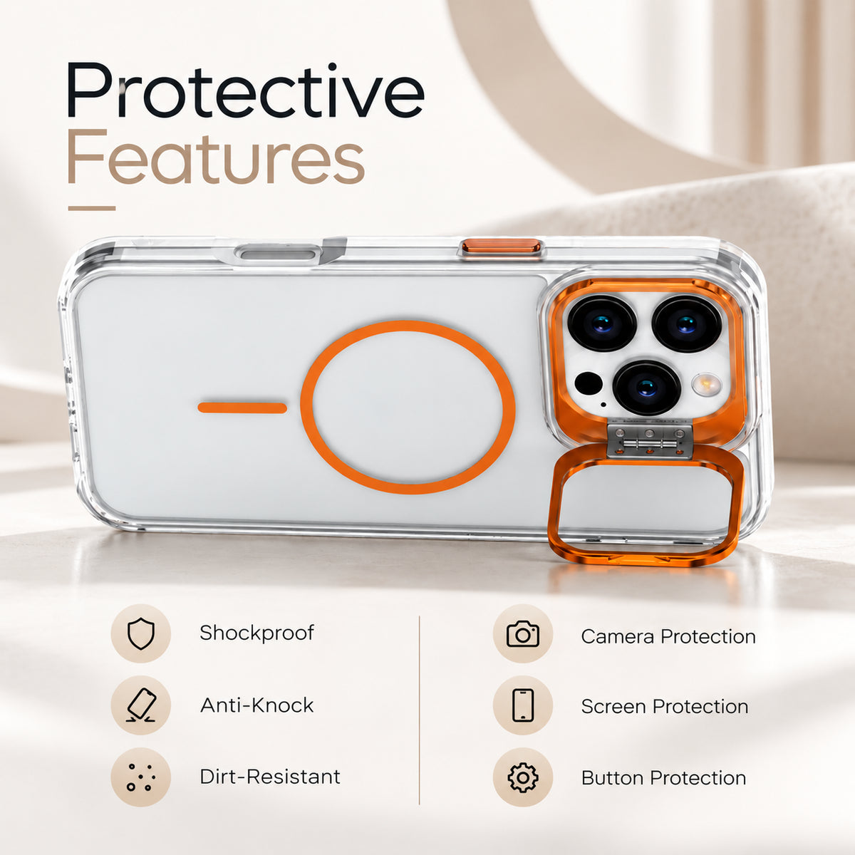 Product image of iphone 18 magsafe magnetic clear case.
