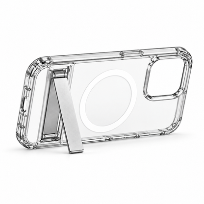 Clear Magnetic Charging Phone Case with Stand