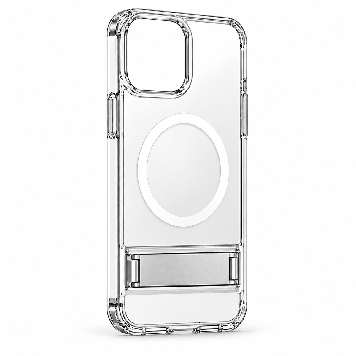 Clear Magnetic Charging Phone Case with Stand