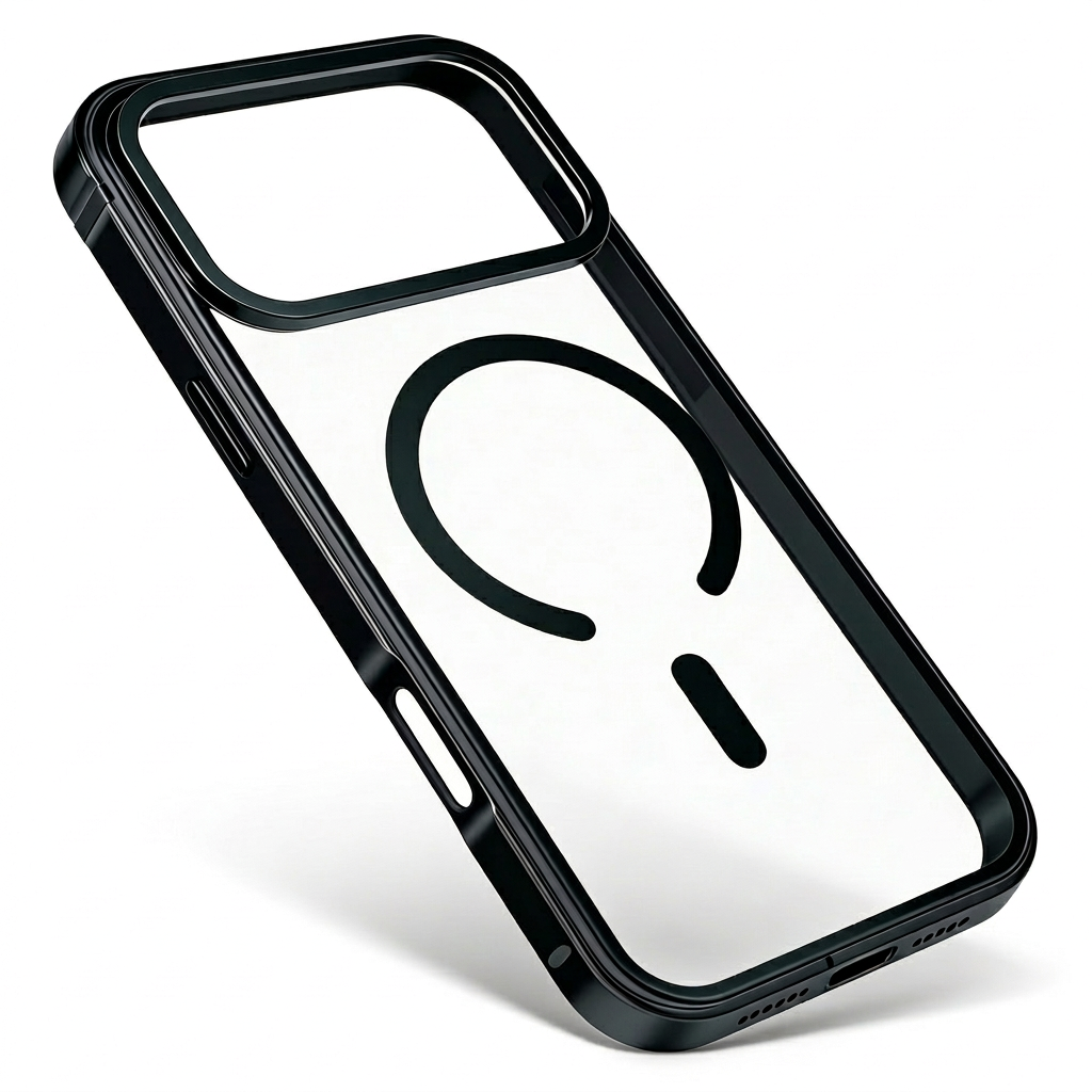 Premium iPhone 17 Pro Max Case Metal Frame Clear Back Cover Slim Structured Design Everyday Protection