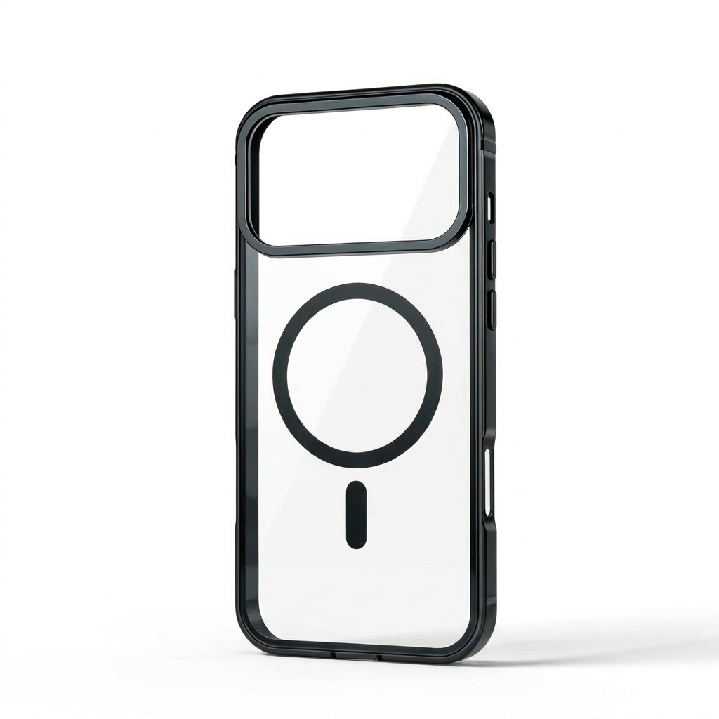 Premium iPhone 17 Pro Max Case Metal Frame Clear Back Cover Slim Structured Design Everyday Protection
