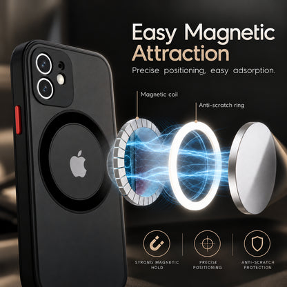Image showing easy Magnetic Attraction, featuring iphone hard matte magsafe case with anti-fingerprint finish & slim protection.