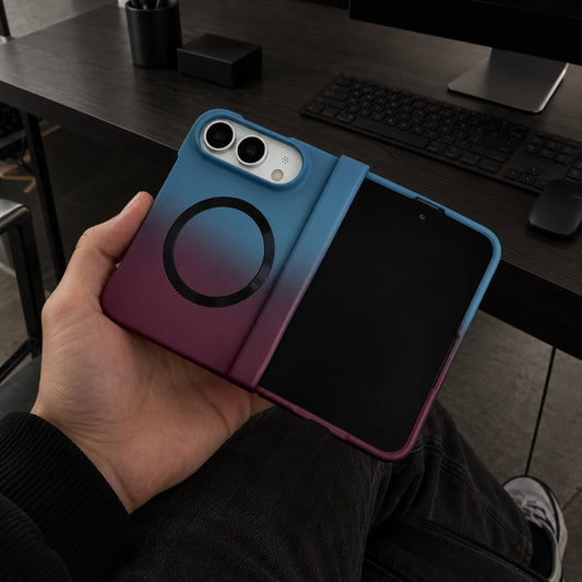 iPhone Duo MagSafe Magnetic Gradient Case with Hinge and Shockproof Protection