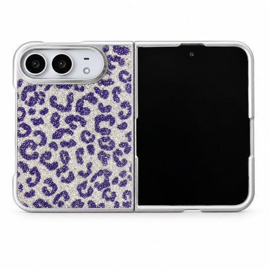 iPhone Duo Leopard Print Glitter Case with Matte Protective Shell
