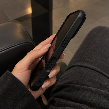 Image showing glossy Nails Matte Black Smartphone, featuring iphone matte translucent magsafe case with anti-fingerprint & scratch protection.