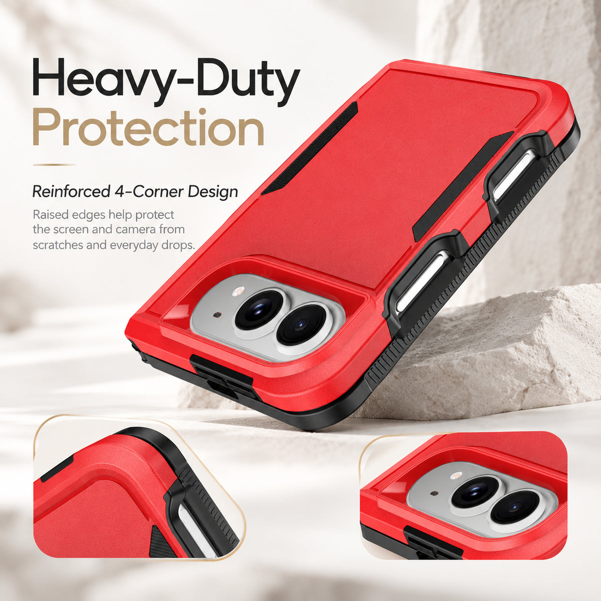 iPhone Duo Shockproof Armor Case with Camera Protection and Non-Slip Grip