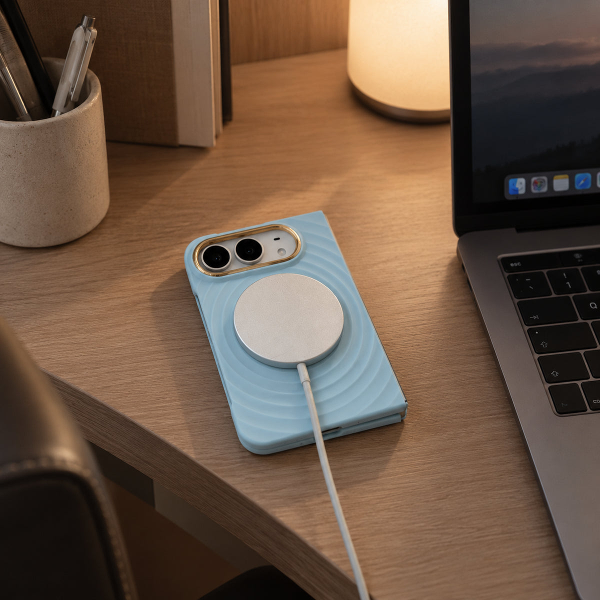 iPhone Duo MagSafe Magnetic Water Ripple Silicone Case with Protective Cover