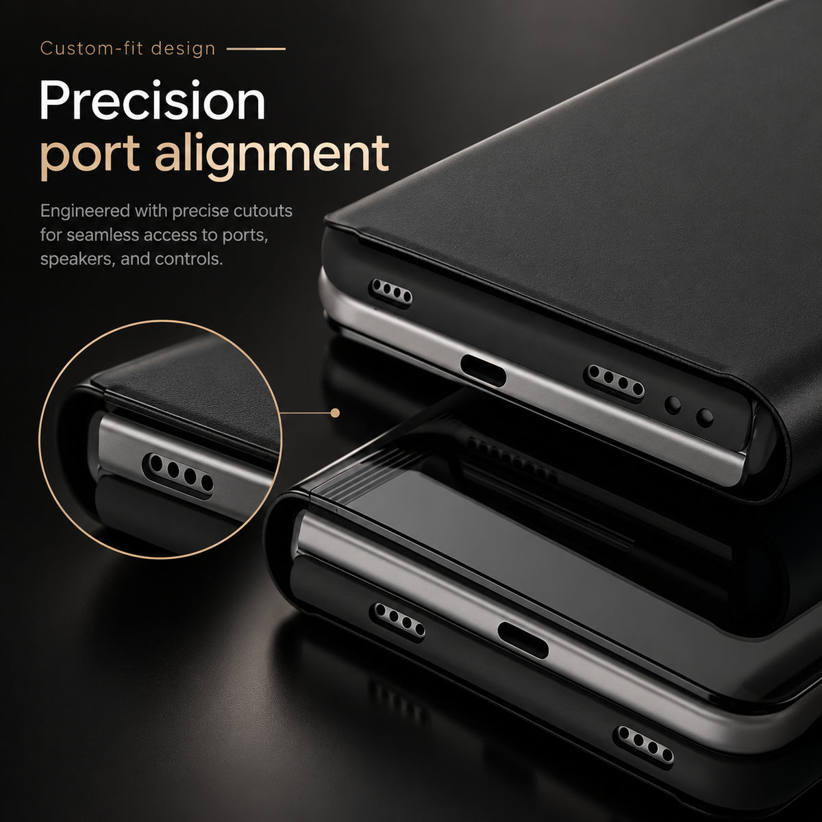 iPhone Duo Shockproof Smart Mirror Flip Case with Protective Cover