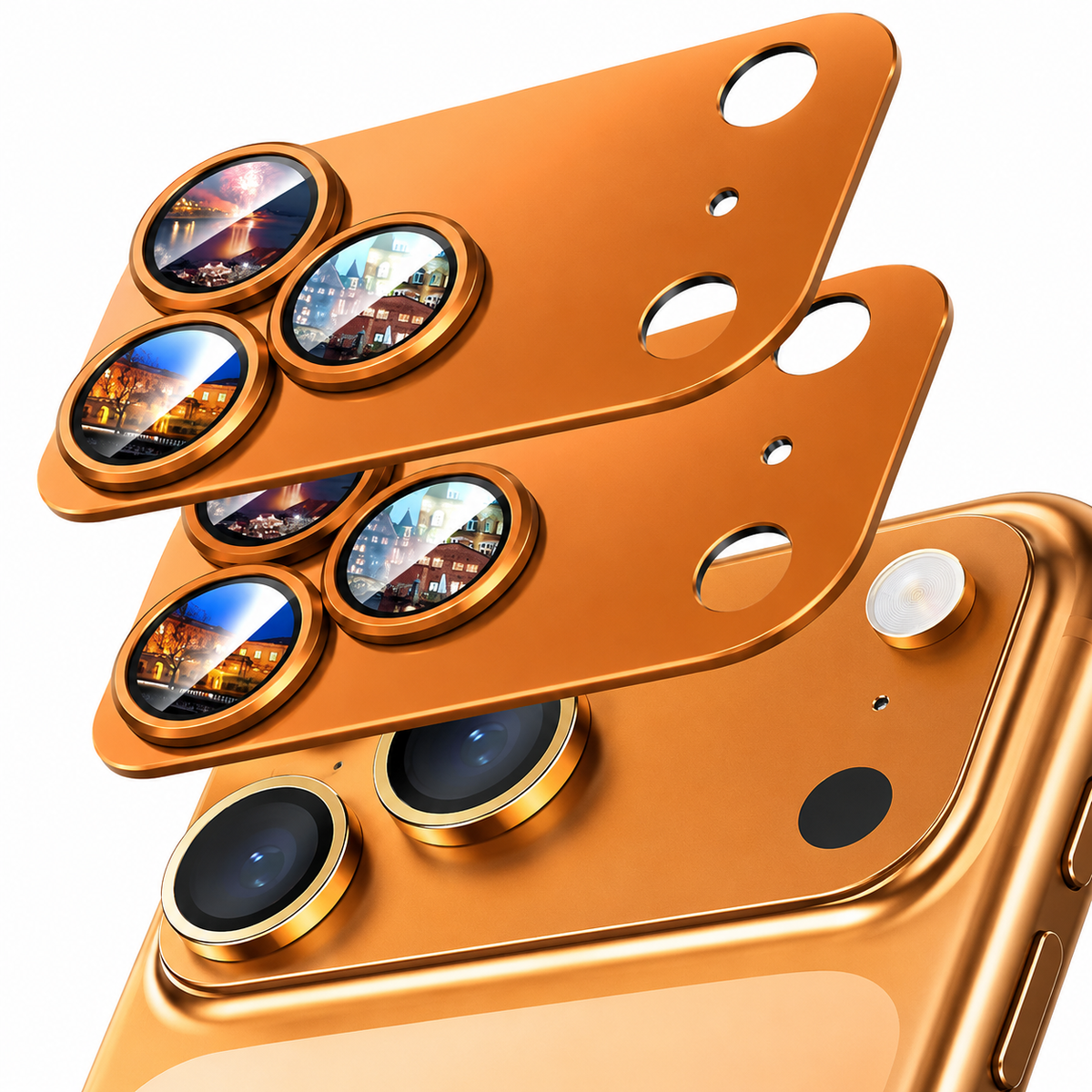Premium iPhone Camera Lens Protector Tempered Glass Alloy Ring Precision Fit Shatterproof Scratch Resistant Shockproof Protection