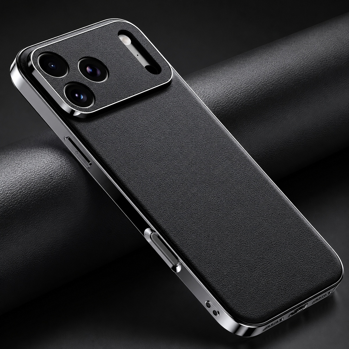 Premium iPhone Case Genuine Cowhide Leather Cover Slim Matte Design Shockproof Frame Full Camera Lens Protection