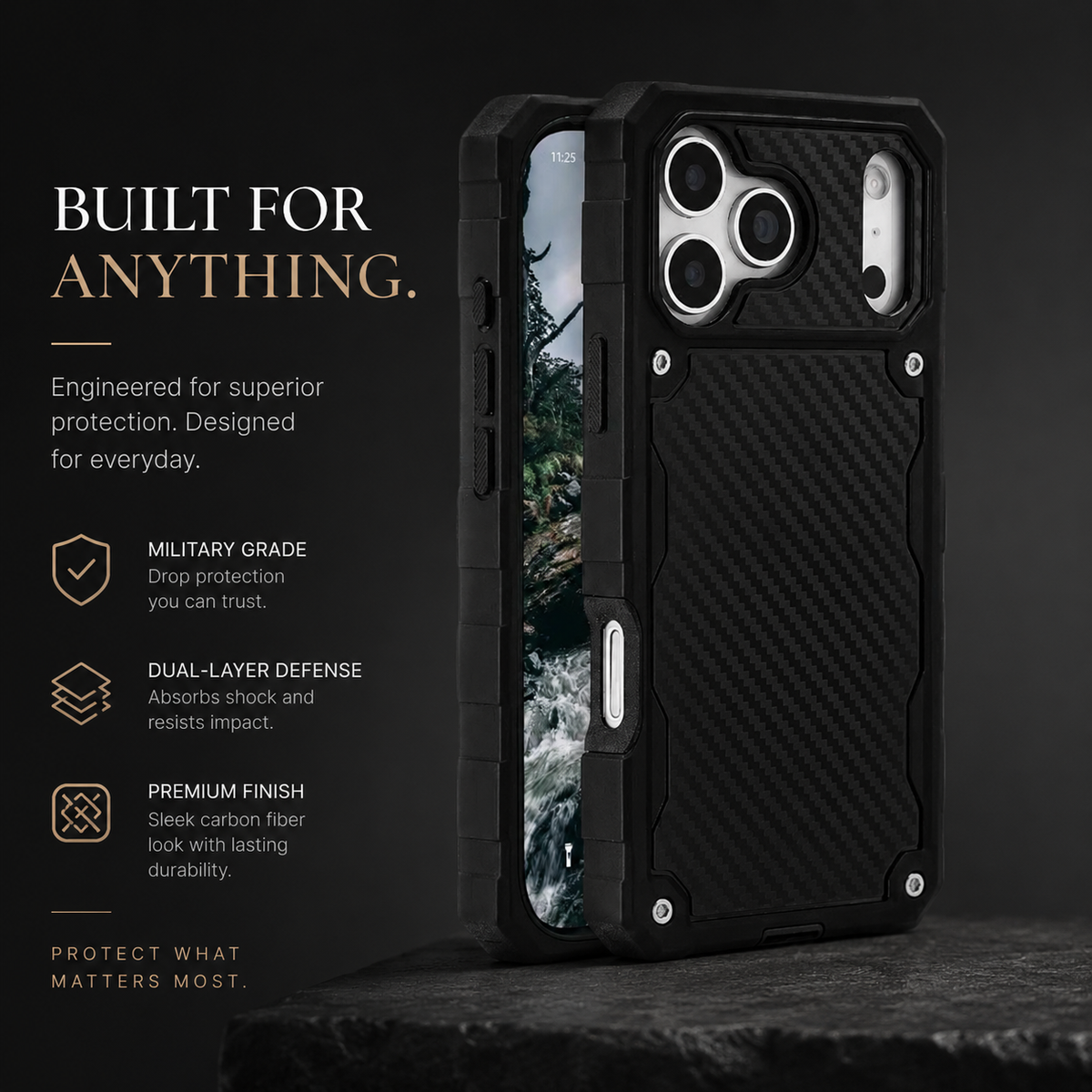 Premium iPhone Case MagSafe Compatible Heavy Duty Rugged Cover Anti Slip Military Grade Shockproof Protection