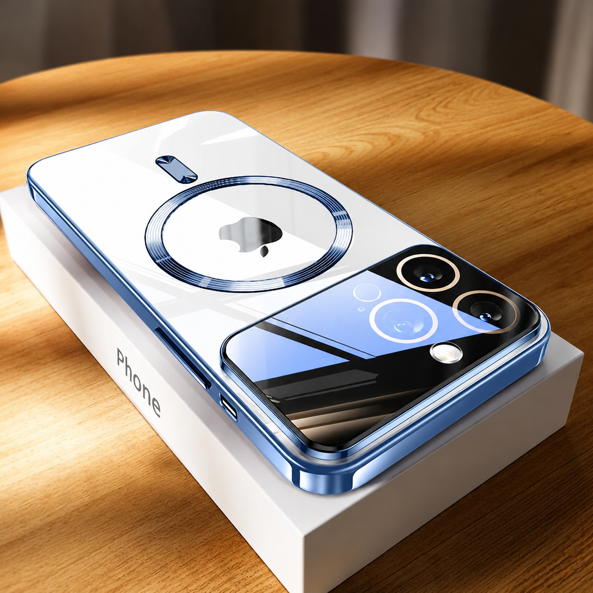Premium iPhone Case MagSafe Compatible Clear Tempered Glass Style Cover Ultra Thin Protection