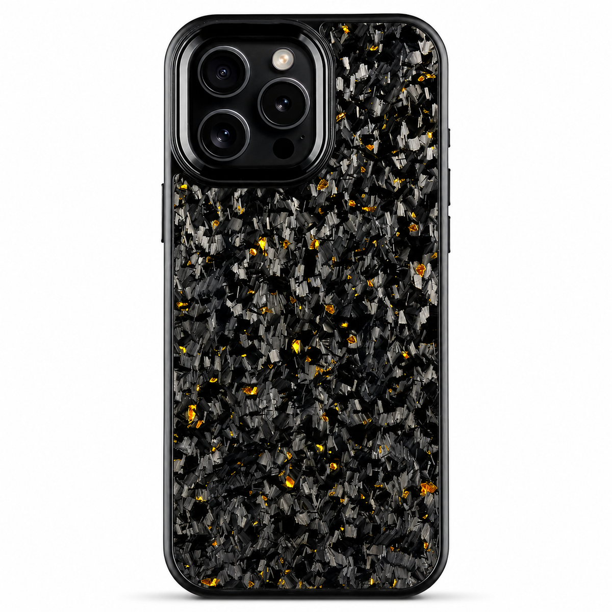 Premium iPhone Case MagSafe Compatible Real Forged Carbon Fiber Cover Metal Lens Accents Dual Layer Shockproof Protection