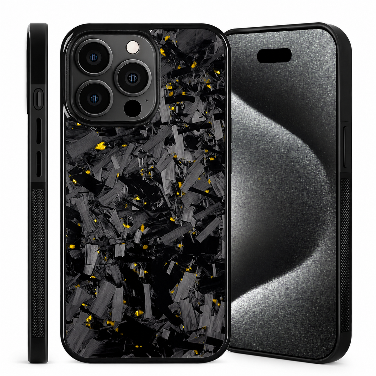 Premium iPhone Case MagSafe Compatible Real Glossy Forged Carbon Fiber Cover Textured TPU Hybrid Lightweight Shockproof Full Coverage