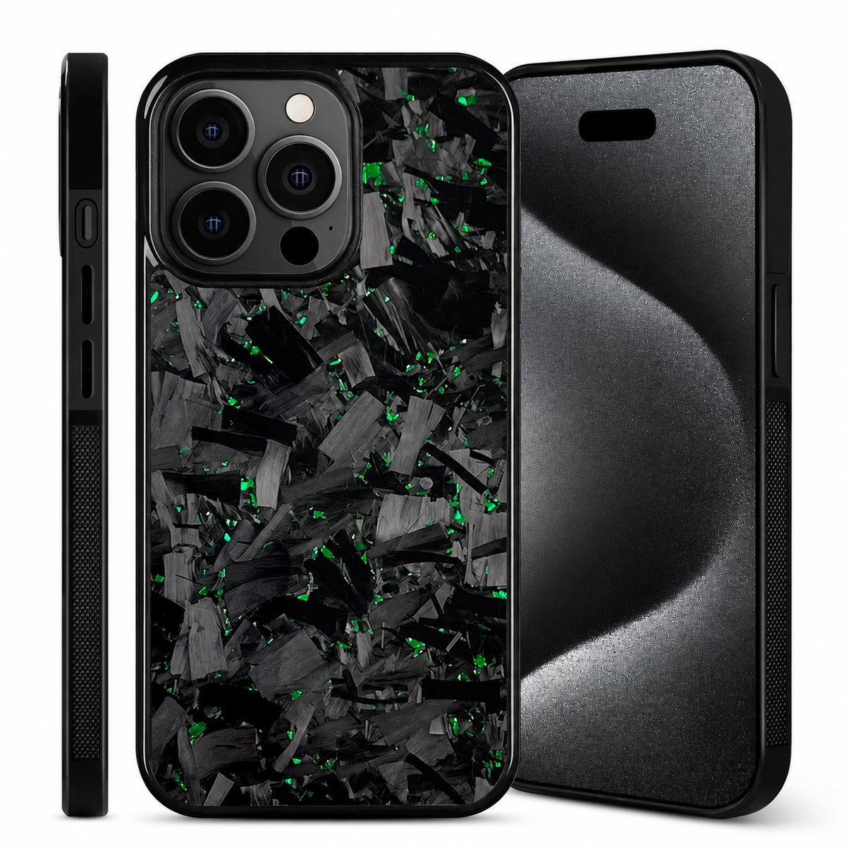 Premium iPhone Case MagSafe Compatible Real Glossy Forged Carbon Fiber Cover Textured TPU Hybrid Lightweight Shockproof Full Coverage