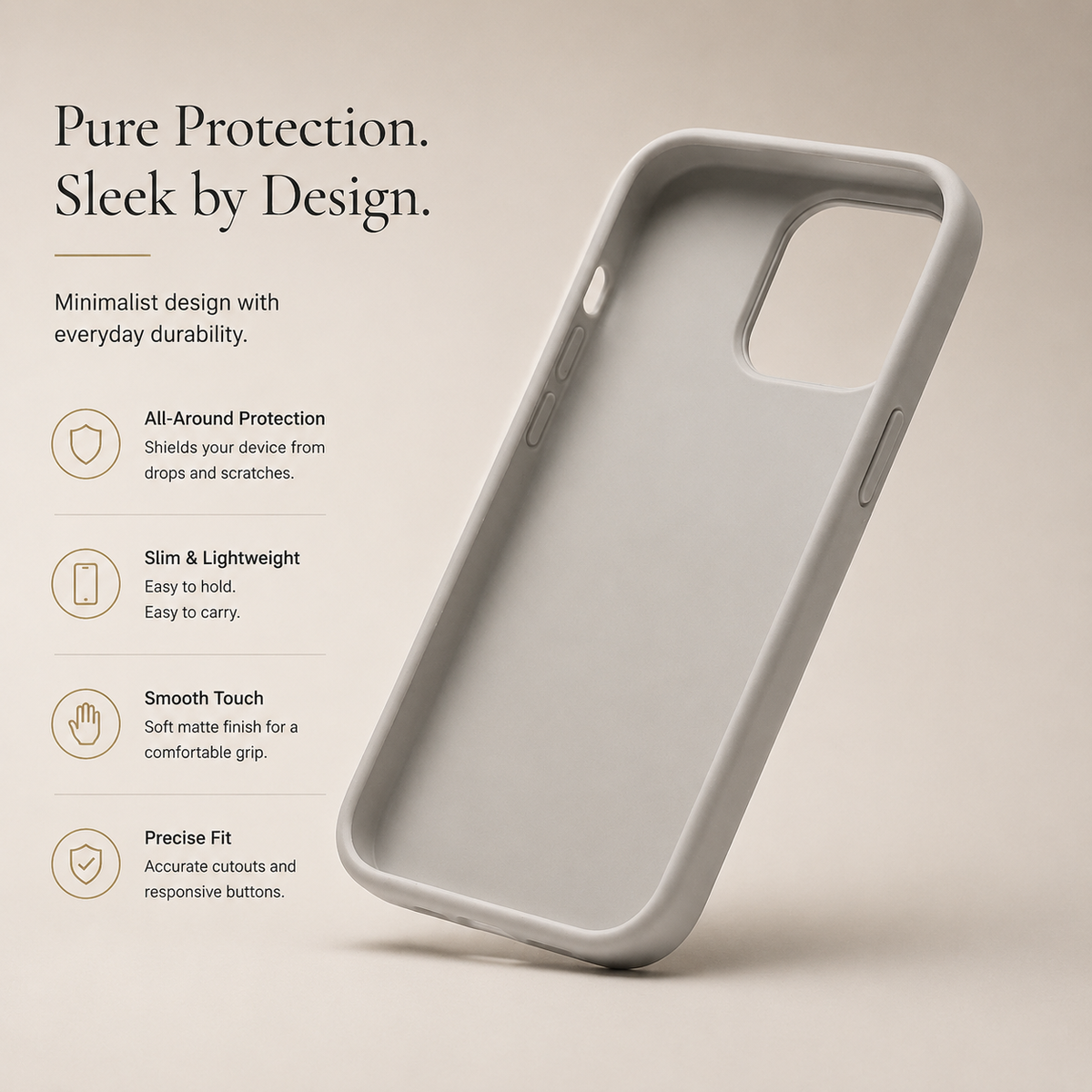 Premium iPhone Case Matte Silicone Cover Slim Shock Absorbing Full Coverage Protective Grip Design