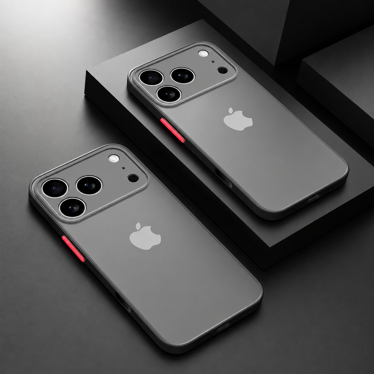 Premium iPhone Case Translucent Matte Armor Bumper Cover PC TPU Anti Fingerprint Shockproof Protection