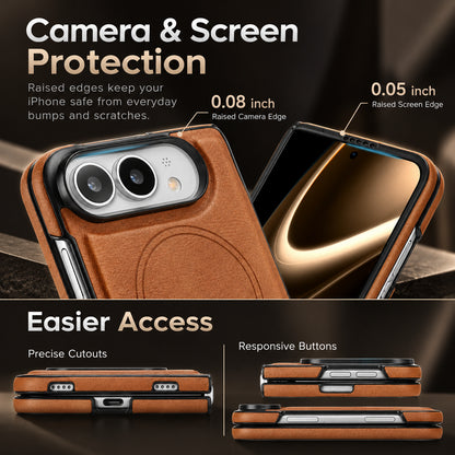 Image showing premium Leather Case Protection, featuring iphone magnetic leather folding case with shockproof protection.