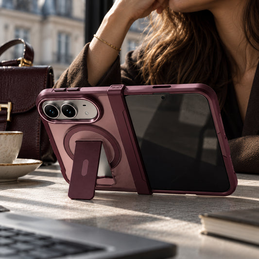 iPhone Duo MagSafe Magnetic Case with Hidden Kickstand and Shockproof Camera Protection