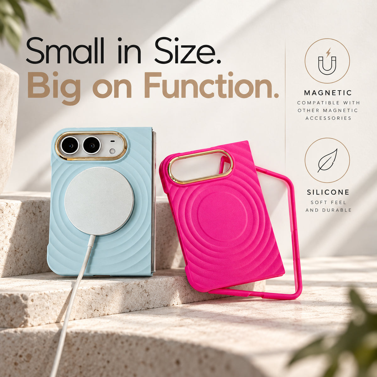 iPhone Duo MagSafe Magnetic Water Ripple Silicone Case with Protective Cover