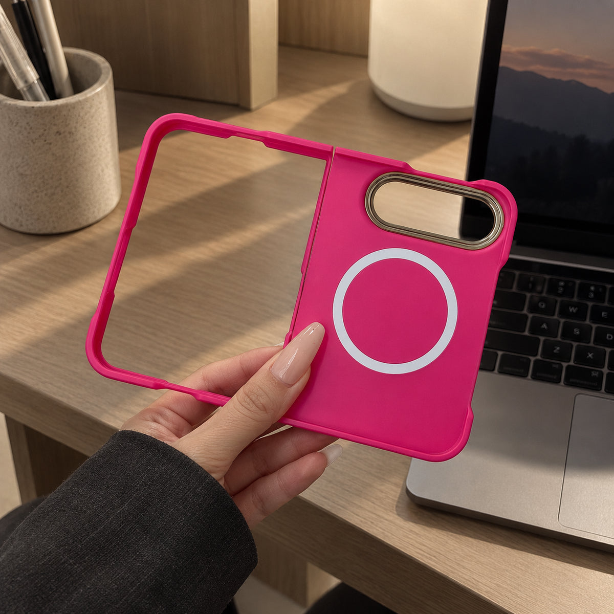 iPhone Duo MagSafe Magnetic Water Ripple Silicone Case with Protective Cover