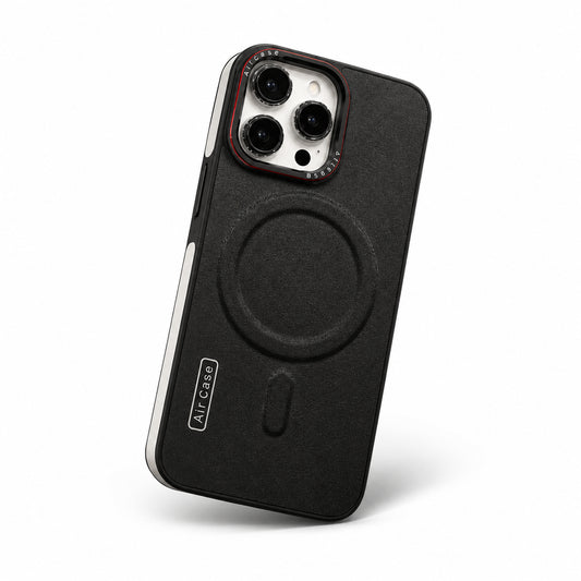 Image showing e861c4be cc19 445a 8431 314fe7bd1ce3, featuring iphone two-tone leather style magsafe case with matte finish & shockproof protection.