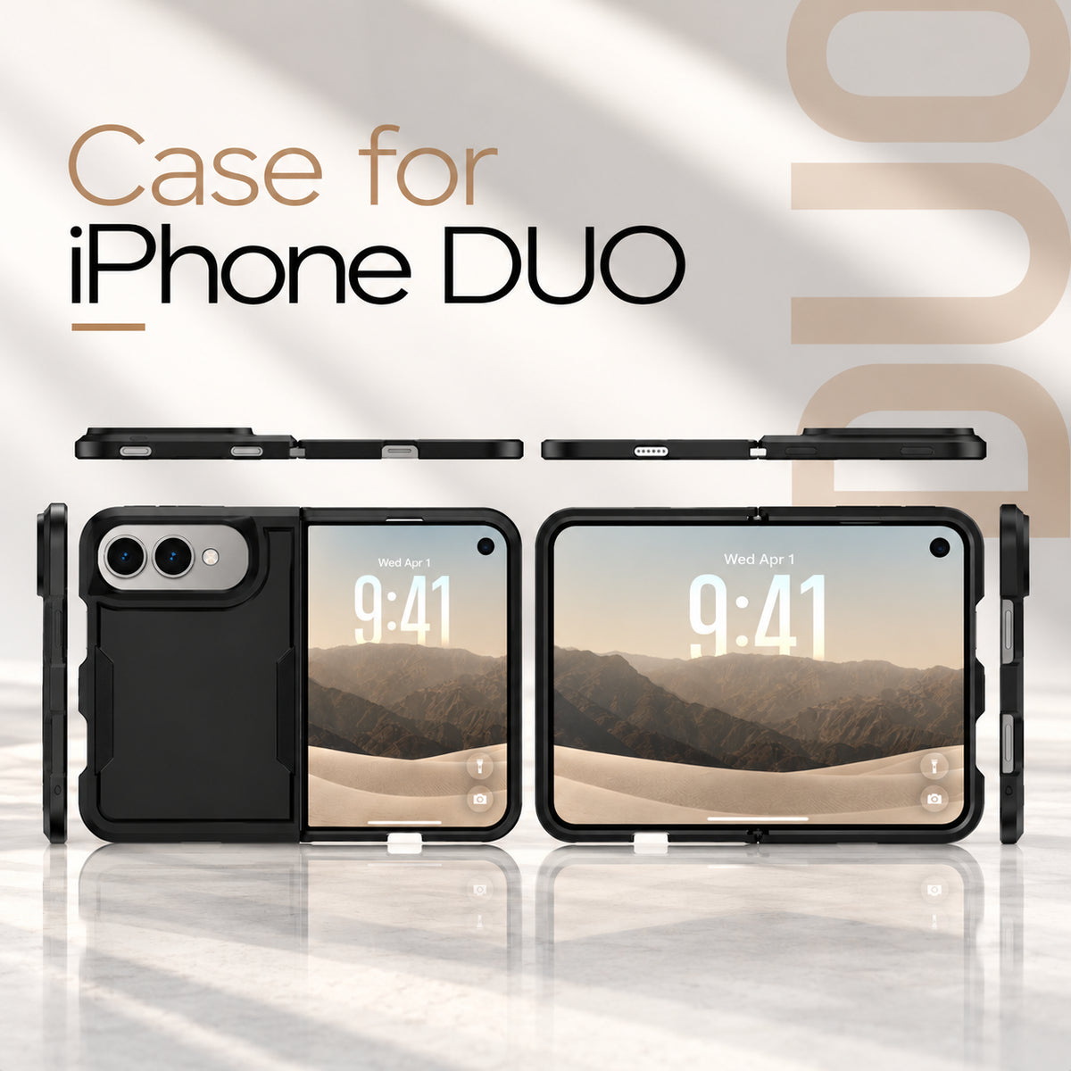 iPhone Duo Shockproof Armor Case with Camera Protection and Non-Slip Grip